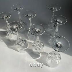 Set of 8 GORHAM Crystal Diamond Stemware Wine Goblets Water Glasses, 8-3/8