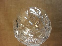 Set of 8 Kosta Boda Diamond Cut Crystal Pomadour Claret Wine Glasses