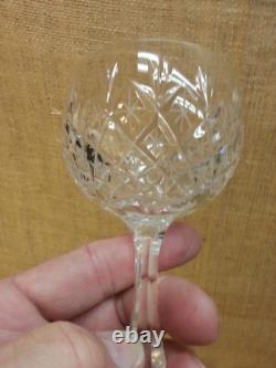 Set of 8 Kosta Boda Diamond Cut Crystal Pomadour Claret Wine Glasses