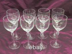 Set of 8 LENOX ARIA clear crystal wine glasses 7 5/8 x 3