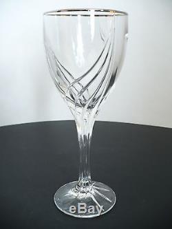 Set of 8 Lenox Crystal Glass Stemware Wine Beverage Goblets Platinum Tone Rim