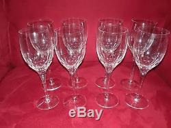 Set of 8 ORREFORS PRELUDE clear crystal claret Wine Glasses (7 3/8 tall)
