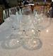 Set of 8 Pier 1 CLEAR CRACKLE ANGLE SLANT RIM Red Wine Balloon Glasses 8-½