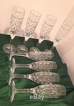 Set of (8) RALPH LAUREN Aston Crystal Champagne/ Wine Glasses/ Flutes New