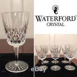 Set of 8 Vintage WATERFORD CRYSTAL Lismore Tall 10 oz Water Wine Glasses Goblets
