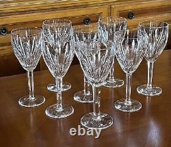 Set of 8 Vintage Waterford Crystal Carina Wine Glasses Goblets 7 1/8 Tall