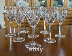 Set of 8 Vintage Waterford Crystal Carina Wine Glasses Goblets 7 1/8 Tall