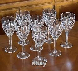 Set of 8 Vintage Waterford Crystal Carina Wine Glasses Goblets 7 1/8 Tall