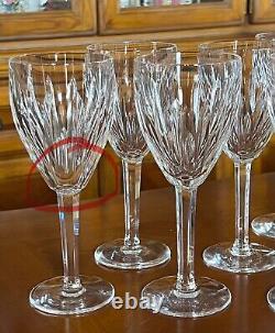 Set of 8 Vintage Waterford Crystal Carina Wine Glasses Goblets 7 1/8 Tall