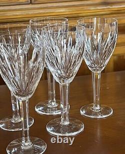 Set of 8 Vintage Waterford Crystal Carina Wine Glasses Goblets 7 1/8 Tall