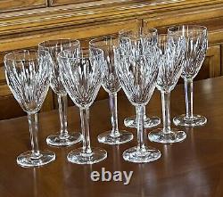 Set of 8 Vintage Waterford Crystal Carina Wine Glasses Goblets 7 1/8 Tall