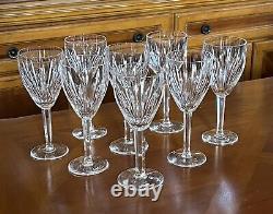 Set of 8 Vintage Waterford Crystal Carina Wine Glasses Goblets 7 1/8 Tall