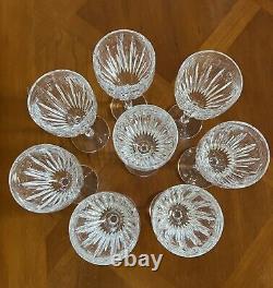 Set of 8 Vintage Waterford Crystal Carina Wine Glasses Goblets 7 1/8 Tall