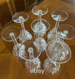 Set of 8 Vintage Waterford Crystal Carina Wine Glasses Goblets 7 1/8 Tall