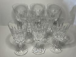 Set of 8 WATERFORD CRYSTAL Lismore 6-7/8 Water Goblet/Wine Glasses IRELAND Vtg