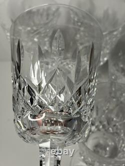 Set of 8 WATERFORD CRYSTAL Lismore 6-7/8 Water Goblet/Wine Glasses IRELAND Vtg