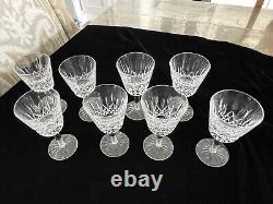 Set of 8 Waterford Lismore Crystal Claret Wine Goblets Glasses 5 7/8 Tall EUC