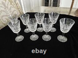 Set of 8 Waterford Lismore Crystal Claret Wine Goblets Glasses 5 7/8 Tall EUC