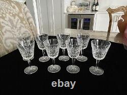 Set of 8 Waterford Lismore Crystal Claret Wine Goblets Glasses 5 7/8 Tall EUC