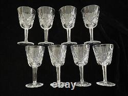 Set of 8 Waterford Lismore Crystal Claret Wine Goblets Glasses 5 7/8 Tall EUC