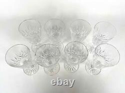 Set of 8 Waterford Lismore Crystal Water Wine Goblets Glasses 7 Tall