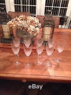 Set of 9 Miller Rogaska Vogue pattern Fine Crystal Wine Glasses/Water Goblets
