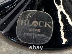 Set of Black BLOCK Crystal Capers Wine Glasses, Pitcher Midnight MCM