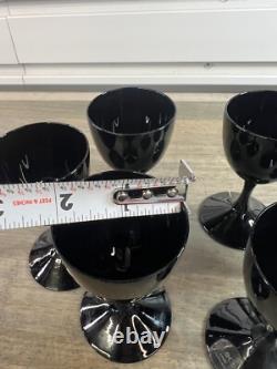 Set of Black BLOCK Crystal Capers Wine Glasses, Pitcher Midnight MCM