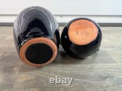 Set of Black BLOCK Crystal Capers Wine Glasses, Pitcher Midnight MCM