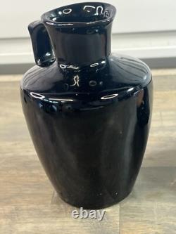 Set of Black BLOCK Crystal Capers Wine Glasses, Pitcher Midnight MCM