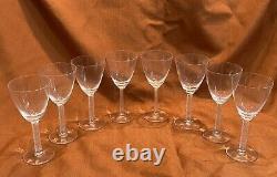 Set of Eight (8) Lalique France Phalsbourg Wine Stemware Glasses 6 7/8 Tall