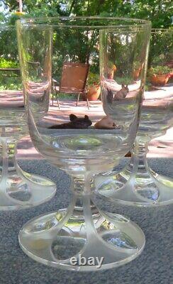 Set of FOUR Lalique Crystal Valencay Wine Goblets France Mint