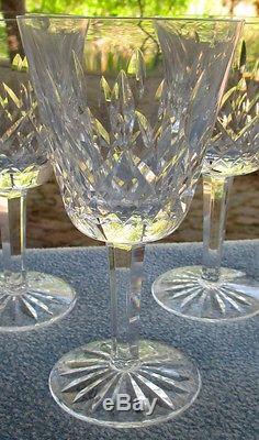 Set of FOUR Waterford Irish Crystal LISMORE Wine Goblets Mint
