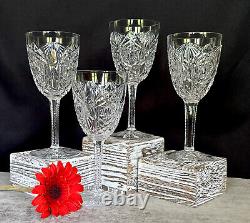 Set of Four (4) Baccarat LAGNEY Clear Crystal 5 3/4 PORT Wine Glasses BEAUTIFUL