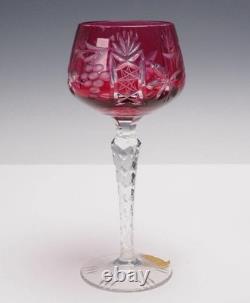 Set of Four East German Imperlux Crystal to Cut to Clear Wine Goblets 8