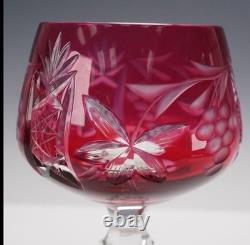 Set of Four East German Imperlux Crystal to Cut to Clear Wine Goblets 8