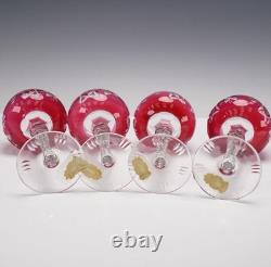 Set of Four East German Imperlux Crystal to Cut to Clear Wine Goblets 8