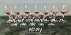 Set of Mikasa Pink Wine Glasses 7 Large and 5 Small MINT CONDITION