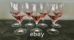 Set of Mikasa Pink Wine Glasses 7 Large and 5 Small MINT CONDITION