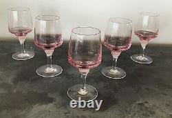 Set of Mikasa Pink Wine Glasses 7 Large and 5 Small MINT CONDITION