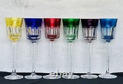 Set of Six (6) Cristal de Sevres SEGOVIE 9 3/4 Wine GLASSES T299 Beautiful