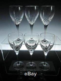 Set of Six (6) Edinburgh Crystal SKYE Wine Glasses (6 1/4) Tall (signed)