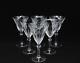 Set of Six Josair Crystal Roxy Wine Glasses Goblets 6 Panel 6 3/8 Tall