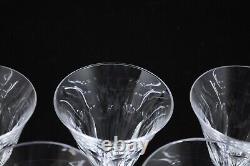 Set of Six Josair Crystal Roxy Wine Glasses Goblets 6 Panel 6 3/8 Tall