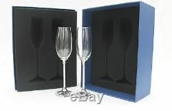 Set of Swarovski Crystal Filled Stem Glasses 2 Champagne Flutes 2 Wine Glasses