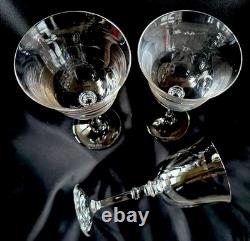 Set of Three (3) Ralph Lauren Crystal LANDON Clear 8 Wine Glasses