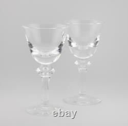 Set of Two Steuben Teardrop-stem Wine Glasses