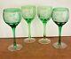 Shamrock Handmade Ireland Crystal Wine Hock Set of 4 Glasses 7.5H Wine Glasses