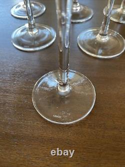 Signed LENOX Crystal STACCATO Pattern 9 3/8 WINE GLASSES Set Of 9 Beautiful