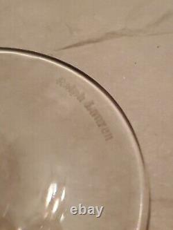 Signed Ralph Lauren Crystal Glen Plaid Wine Stemware Glass